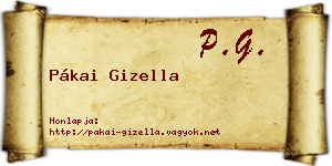 Pákai Gizella névjegykártya